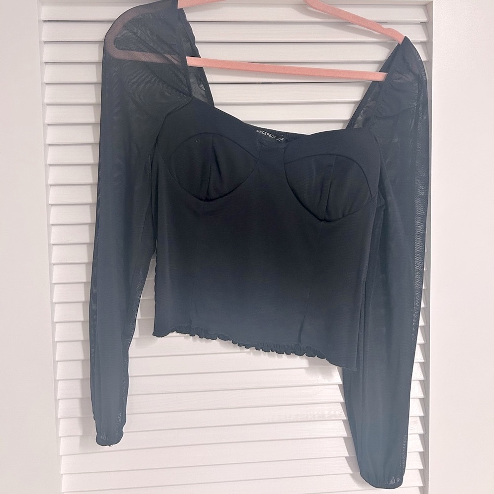 Sincerely Jules Black Blouse Elegant Top